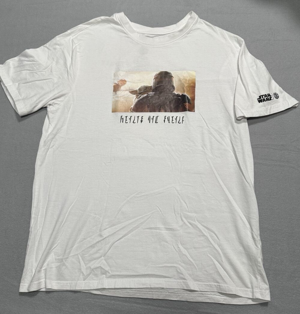 Element Skateboard T-Shirt Star Wars Protect Optic Mandalorian White 2XL